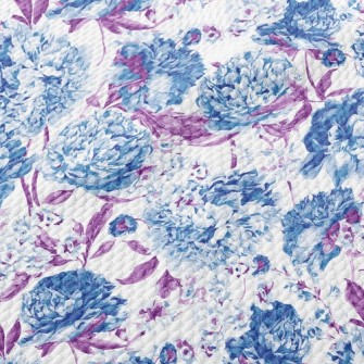 Psychedelic Color Peonies Birdseye Piqué