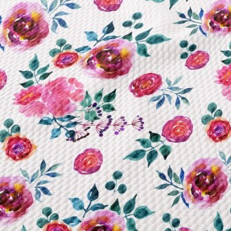 Blooming Noble Peonies Birdseye Piqué