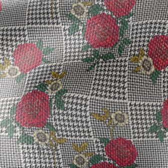 Houndstooth Rose Waterproof Canvas
