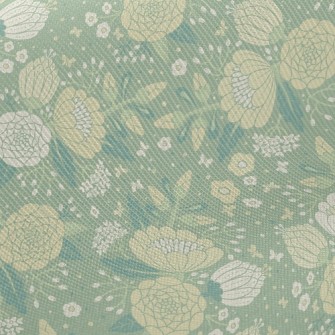 Retro Texture Flowers Twill