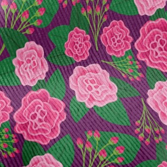 Red Flowers And Buds Standard Corduroy