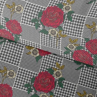 Houndstooth Rose Waterproof Oxford