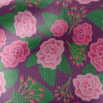 Red Flowers And Buds Waterproof Canvas