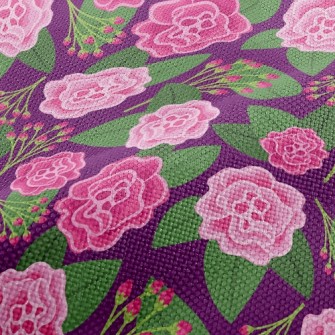 Red Flowers And Buds Performance Linen