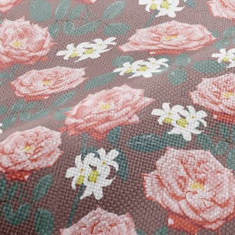Elegant Peony Flower Performance Linen