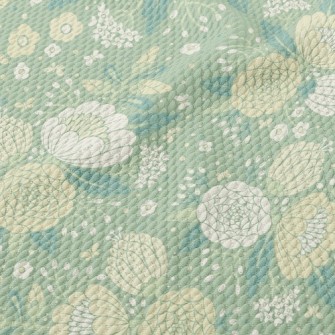 Retro Texture Flowers Birdseye Piqué