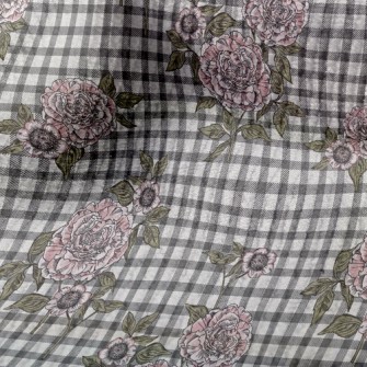 Plaid Peony Flower Terry