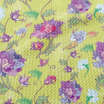 Peonies And Chrysanthemums Birdseye Piqué