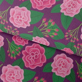 Red Flowers And Buds Waterproof Oxford