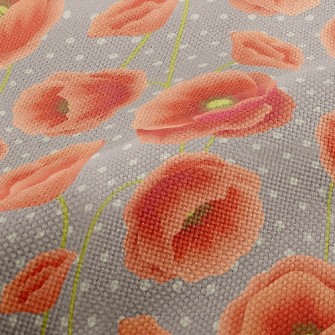 Red Poppy Flower Performance Linen