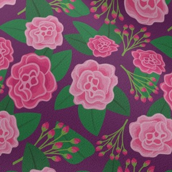 Red Flowers And Buds Chiffon