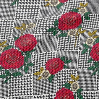 Houndstooth Rose Birdseye Piqué
