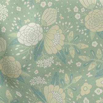 Retro Texture Flowers Stretch Ponte