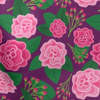 Red Flowers And Buds Stretch Ponte