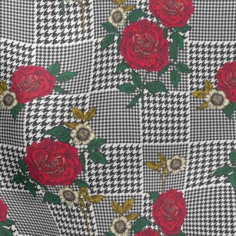 Houndstooth Rose Stretch Ponte