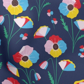 Colorful Flowers Stretch Ponte