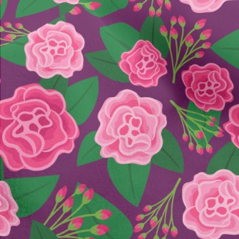 Red Flowers And Buds Micro Fleece