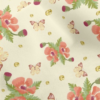 Beautiful Flowers And Butterfl Micro Fleece