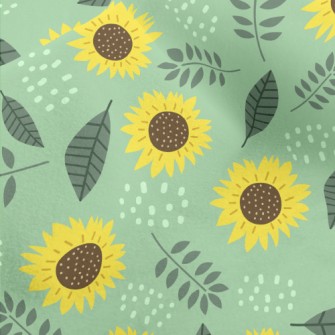 Green Sunflowers Micro Fleece