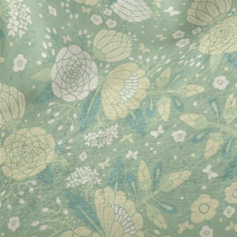 Retro Texture Flowers Minky