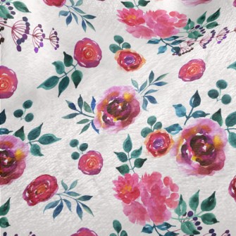 Blooming Noble Peonies Minky