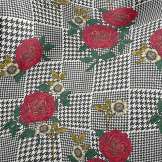 Houndstooth Rose Minky