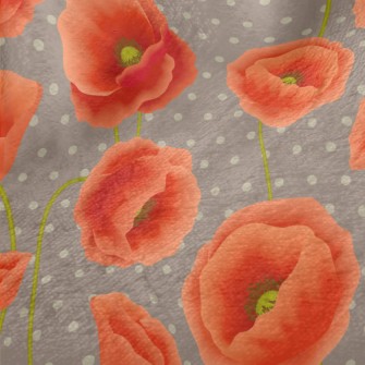 Red Poppy Flower Minky