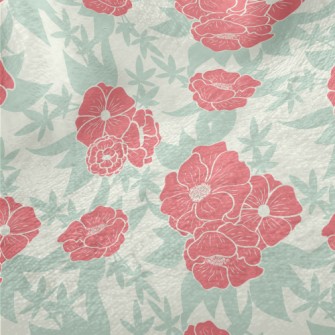 Red Flowers And Clover Minky