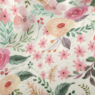 Watercolor Cute Flowers Minky