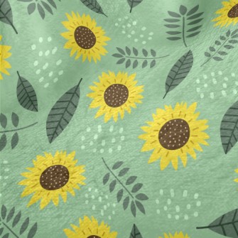 Green Sunflowers Minky