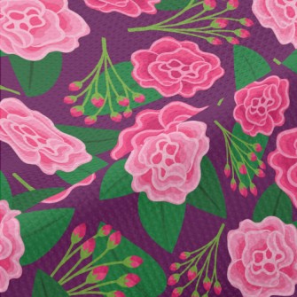 Red Flowers And Buds Piqué