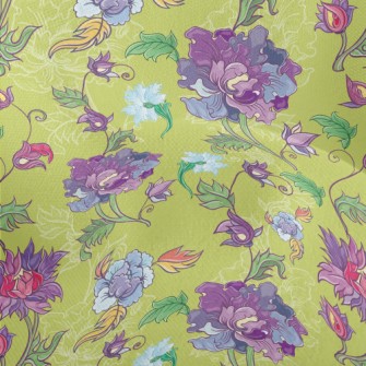 Peonies And Chrysanthemums Lightweight Performance Linen