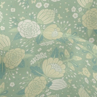 Retro Texture Flowers Lightweight Performance Linen