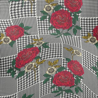Houndstooth Rose Lightweight Performance Linen