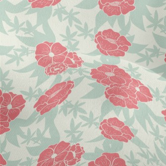 Red Flowers And Clover Lightweight Performance Linen