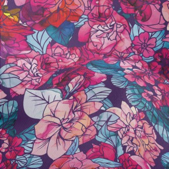 Psychedelic Beautiful Flowers Lightweight Performance Linen
