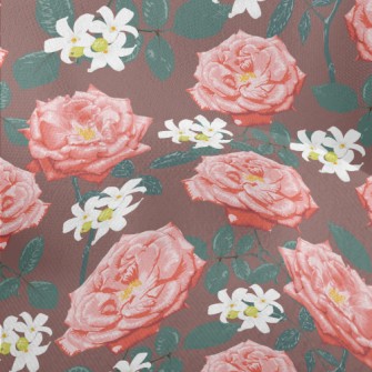 Elegant Peony Flower Lightweight Performance Linen