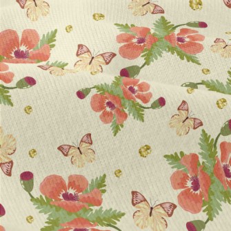 Beautiful Flowers And Butterfl Modern Jersey