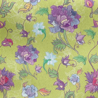 Peonies And Chrysanthemums Jersey Backed Fleece