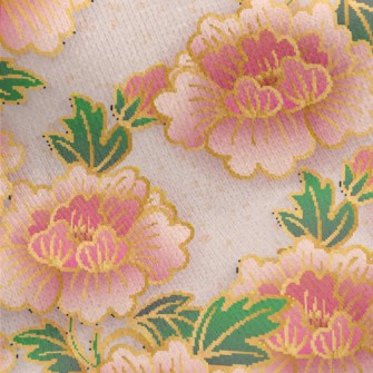 Happy And Sweet Peonies Jersey Backed Fleece