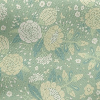 Retro Texture Flowers Jersey Backed Fleece