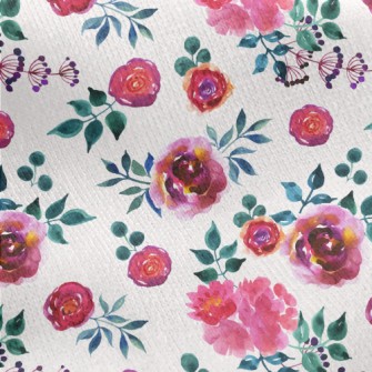 Blooming Noble Peonies Jersey Backed Fleece