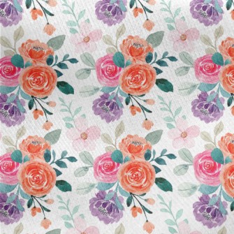 Bright Beautiful Roses Jersey Backed Fleece