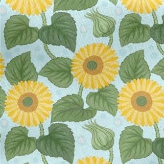 Vibrant Sunflower Jersey Backed Fleece