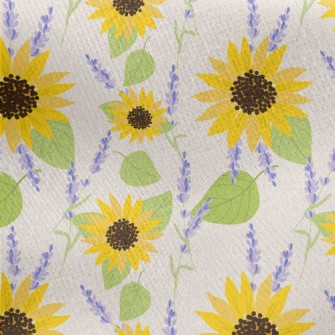 Sunflowers And Lavender Jersey Backed Fleece