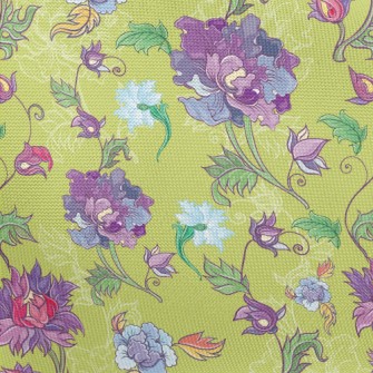 Peonies And Chrysanthemums Pongee