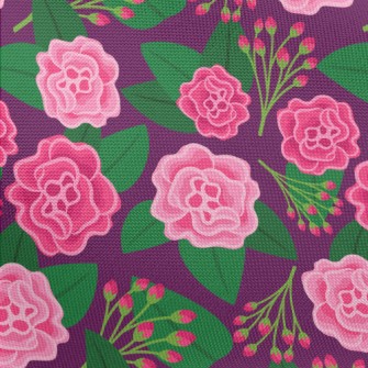 Red Flowers And Buds Pongee