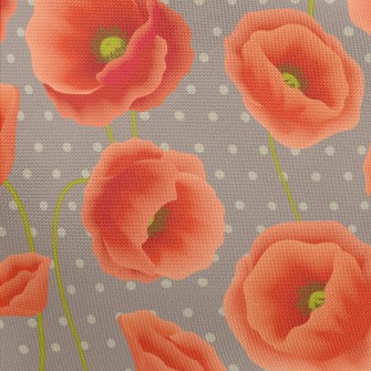 Red Poppy Flower Pongee