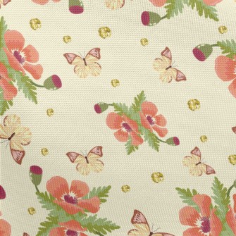 Beautiful Flowers And Butterfl Pongee