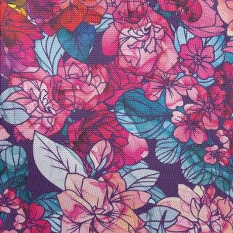 Psychedelic Beautiful Flowers Pongee